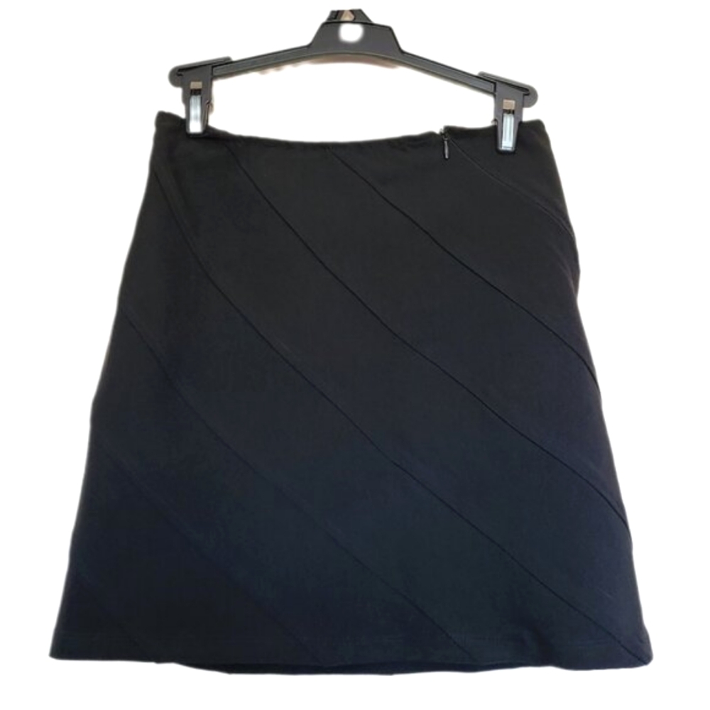 Vintage 90s Y2K MY TINA Black Striped Mini Skirt Size Medium